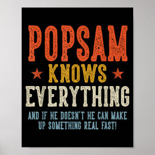Poster Popsam sabe tudo dia dos pais retrô vintage