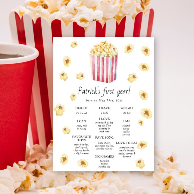 Poster Popscorn Primeiro Aniversário Milestone Aniversári (Criador carregado)