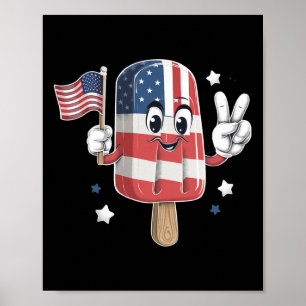 Poster Popsicha 4º De Julho Meninos Meninos Usa Bandeira 