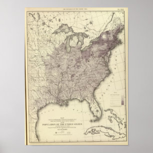 Pôster População 1850 dos E.U.
