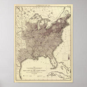 Pôster População 1860 dos E.U.