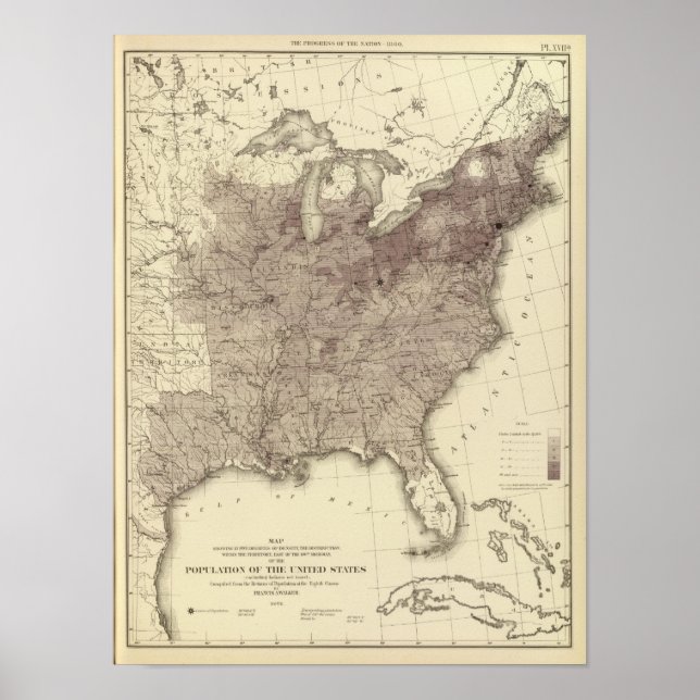 Pôster População dos EUA 1860 (Frente)
