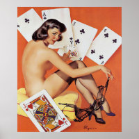 pôquer, jogos, afixar garotas, afixar, pinups