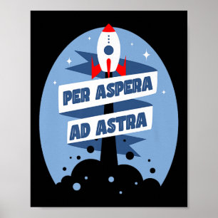 Poster Por Aspera Ad Astra Famosa A Filosofia Aspera Cita