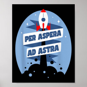 Poster Por Aspera Ad Astra Famosa Citações Filosóficas