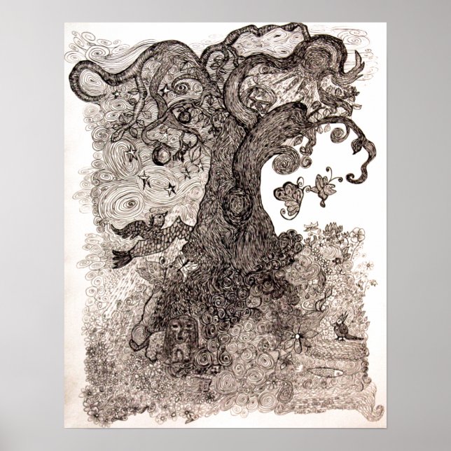 Poster por Debbie Davidsohn "Floresta Mística" (Frente)