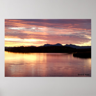 Poster Por do sol 1 do lago Patagonia