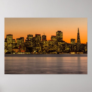 Pôster Por do sol bonito em San Francisco