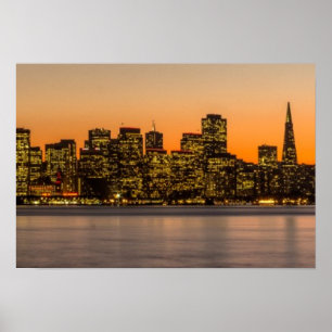 Pôster Por do sol bonito em San Francisco