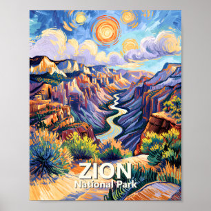 Poster Pôr do sol colorido no Canyon do Parque Nacional d
