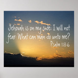 Poster por do sol com verso da bíblia para o 118:6 do