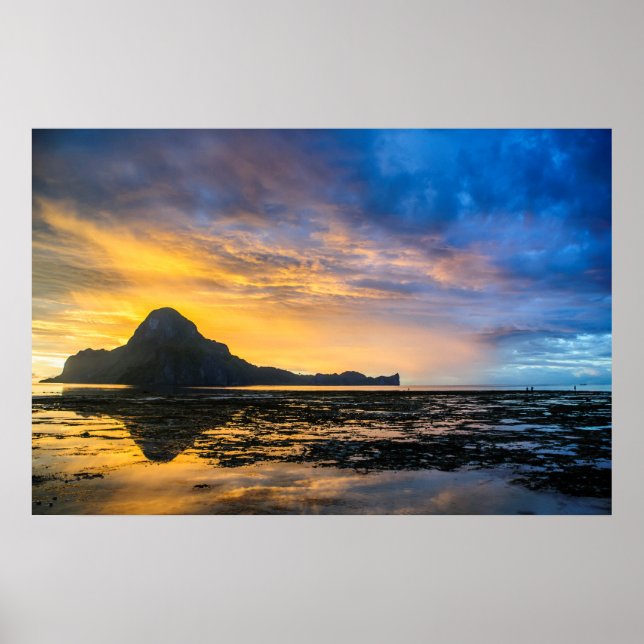 Poster Pôr do sol da Baía de El Nido (Frente)