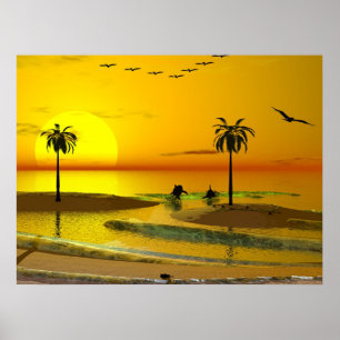 Poster Por do sol da costa do paraíso