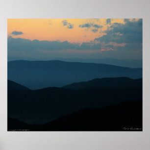 Pôster Por do sol da montanha de Appalacian