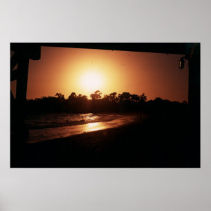 Pôster por do sol da praia do goleta, Santa Barbara Ca