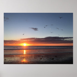 Poster Por do sol da praia do luar