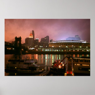 Pôster Por do sol de Cincinnati Ohio - arte da foto