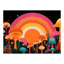 Pôr do Sol de Cogumelo Psicodélico – Natureza Fant