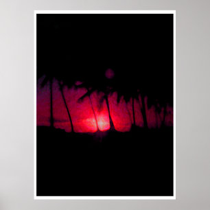 Pôster Por do sol de Havaí