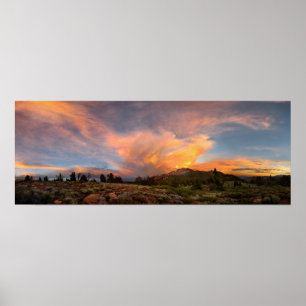 Poster Por do sol de Mammoth Mountain da cimeira do