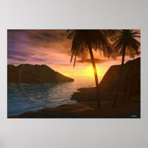 Pôster Por do sol de Maui
