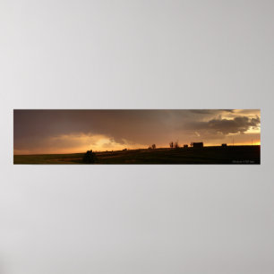 Poster Por do sol de pedra da construção