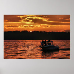 Poster Por do sol de Puget Sound