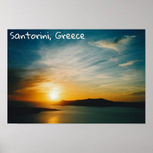Poster pôr do sol de Santorini, Grécia