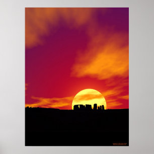 Pôster Por do sol de Stonehenge