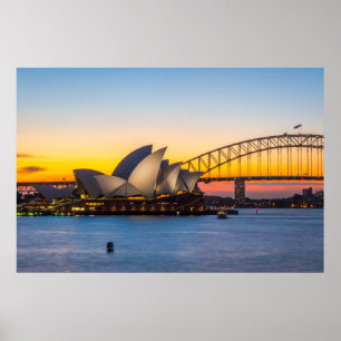 Pôster Por do sol de Sydney