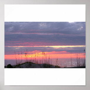 Pôster Por do sol do beira-mar