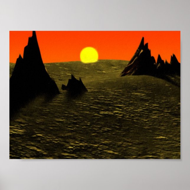 Pôster Por do sol do deserto (Frente)