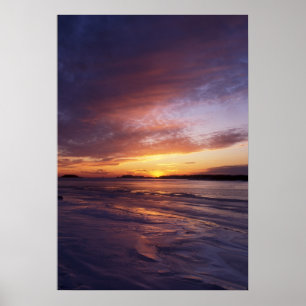 Poster Por do sol do inverno, parque estadual Connecticut