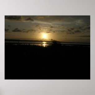 Pôster Por do sol do lago