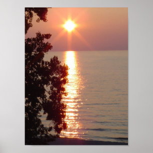 Poster Por do sol do Lago Michigan