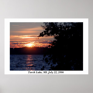 Poster Por do sol do lago torch