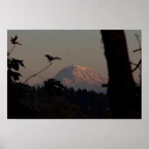 Pôster Por do sol do Monte Rainier, Tacoma, WA
