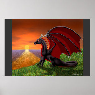 Pôster Por do sol do oceano