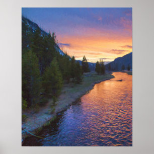 Poster Por do sol do rio de Madison