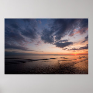 Poster Por do sol e céu surpreendente sobre areias
