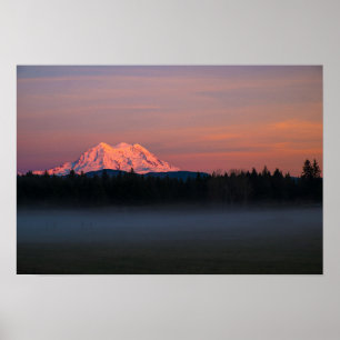 Pôster Por do sol e névoa de Rainer da montagem