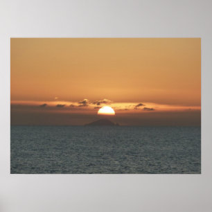Pôster Por do sol em Antígua mim fotografia do Seascape