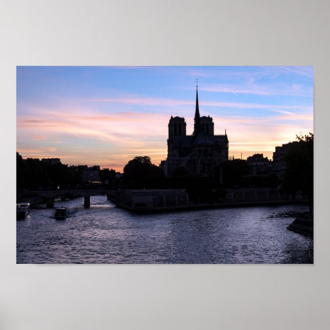 Poster Pôr do sol em Notre Dame de Paris (Frente)