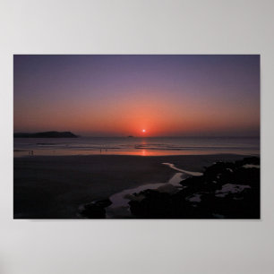 Poster Por do sol em Polzeath