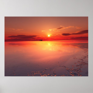 Pôster por do sol: gelo ardente