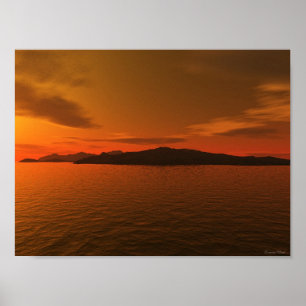 Poster Por do sol havaiano