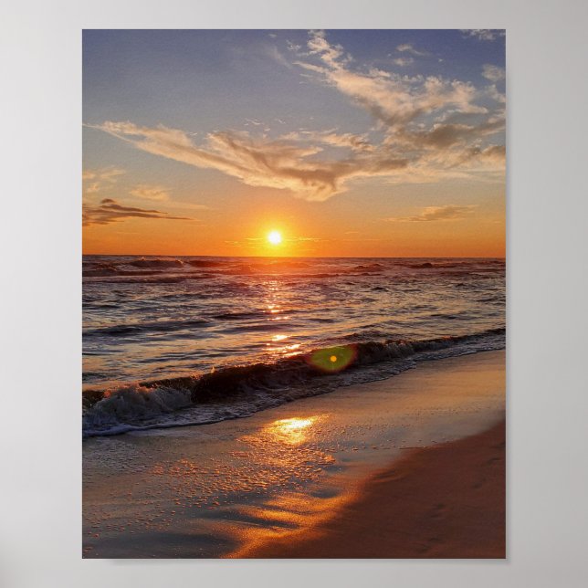Poster Pôr do sol lindo na praia  (Frente)
