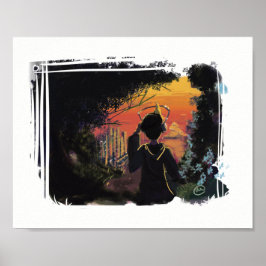 Poster - pôr do sol lo-fi por micgurro