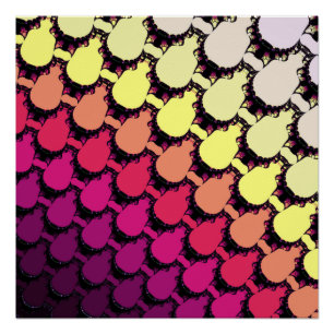 Pôster Pôr do Sol Magenta Ombre Garrafa Geométrica Fracta