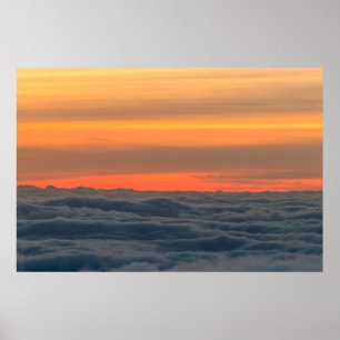 Poster pôr do sol mágico acima das nuvens